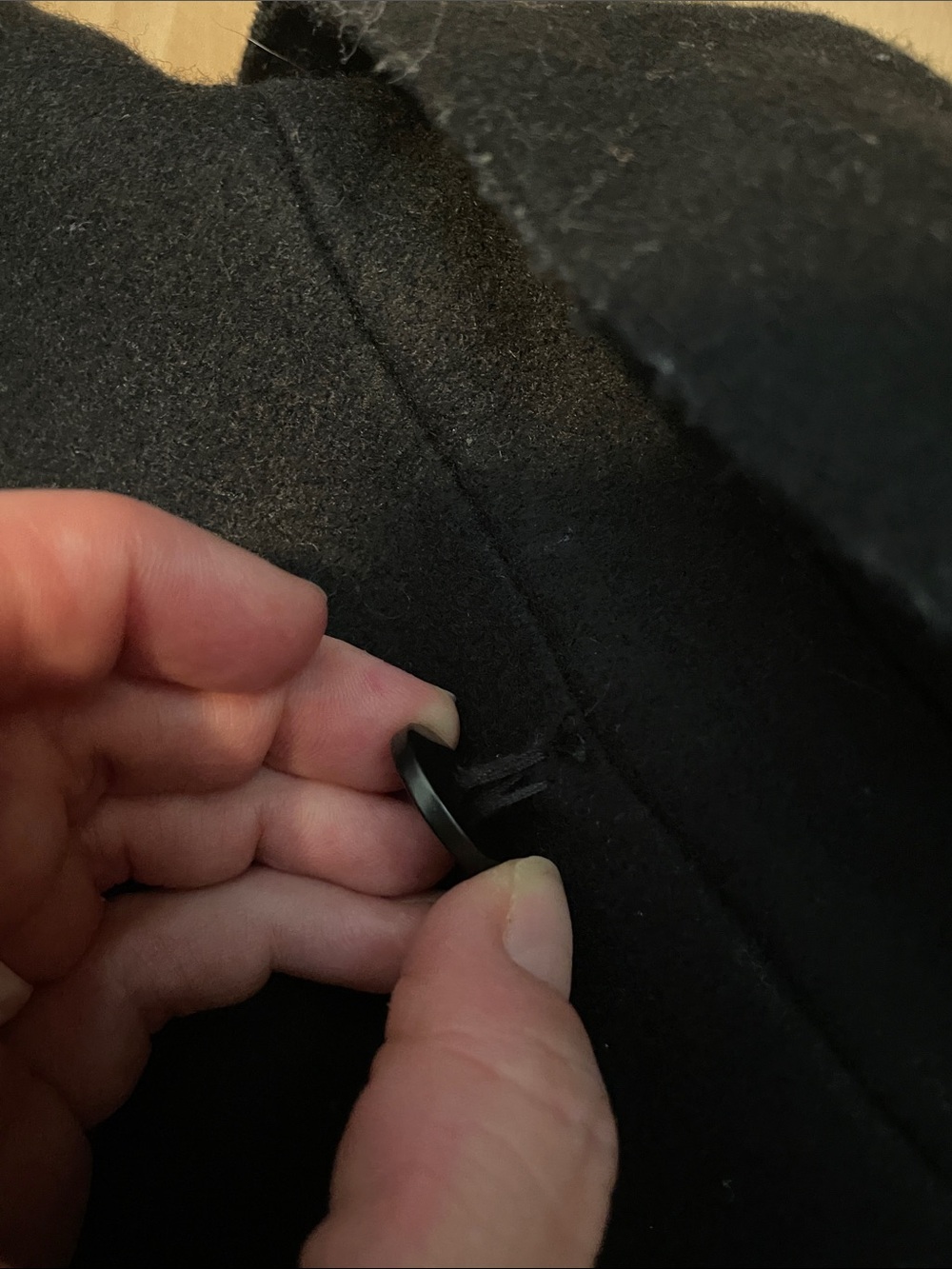 Le Chateau Black Wool Coat with removable hood - Picture 12 of 13